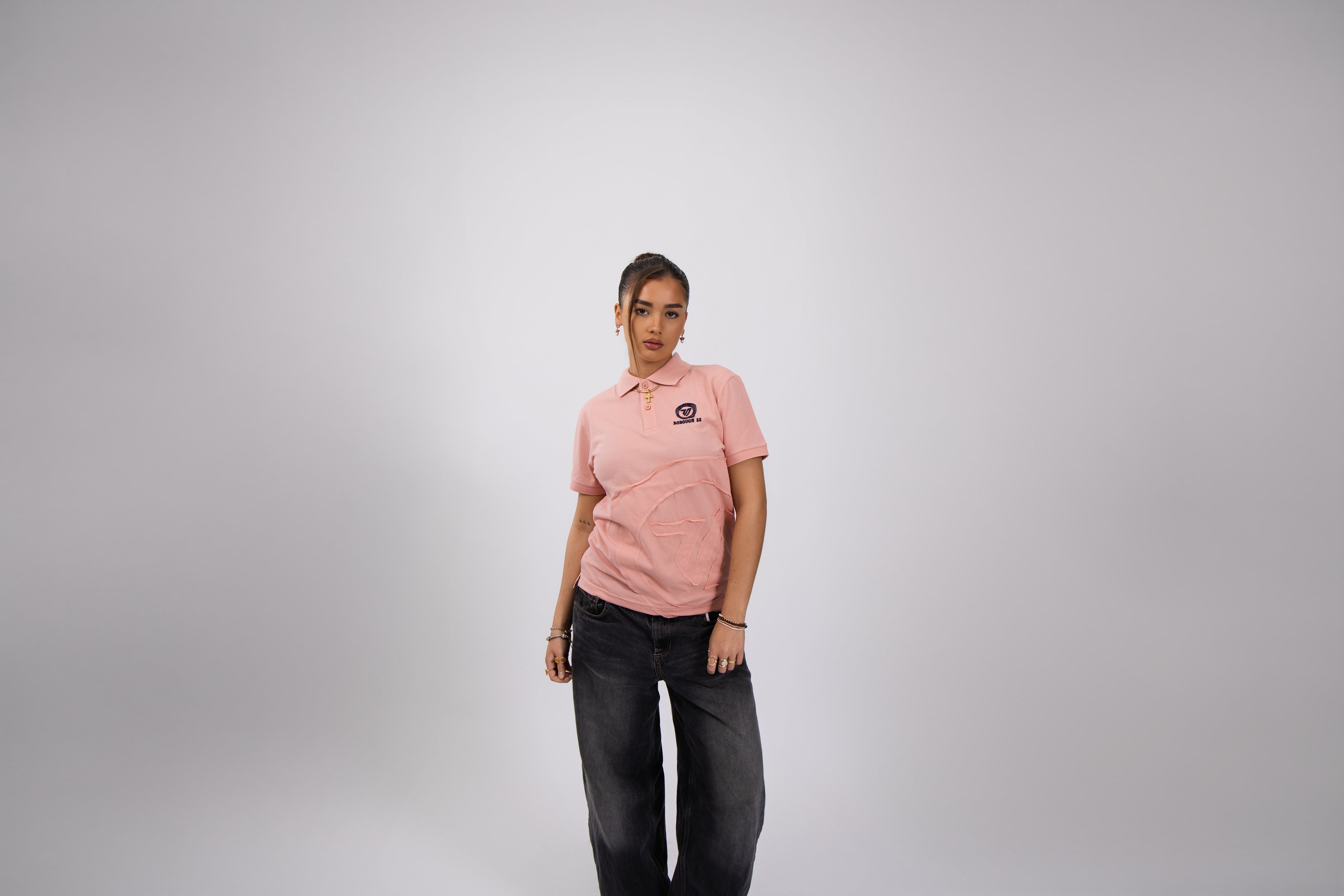 Southbank Polo - Pink with Navy