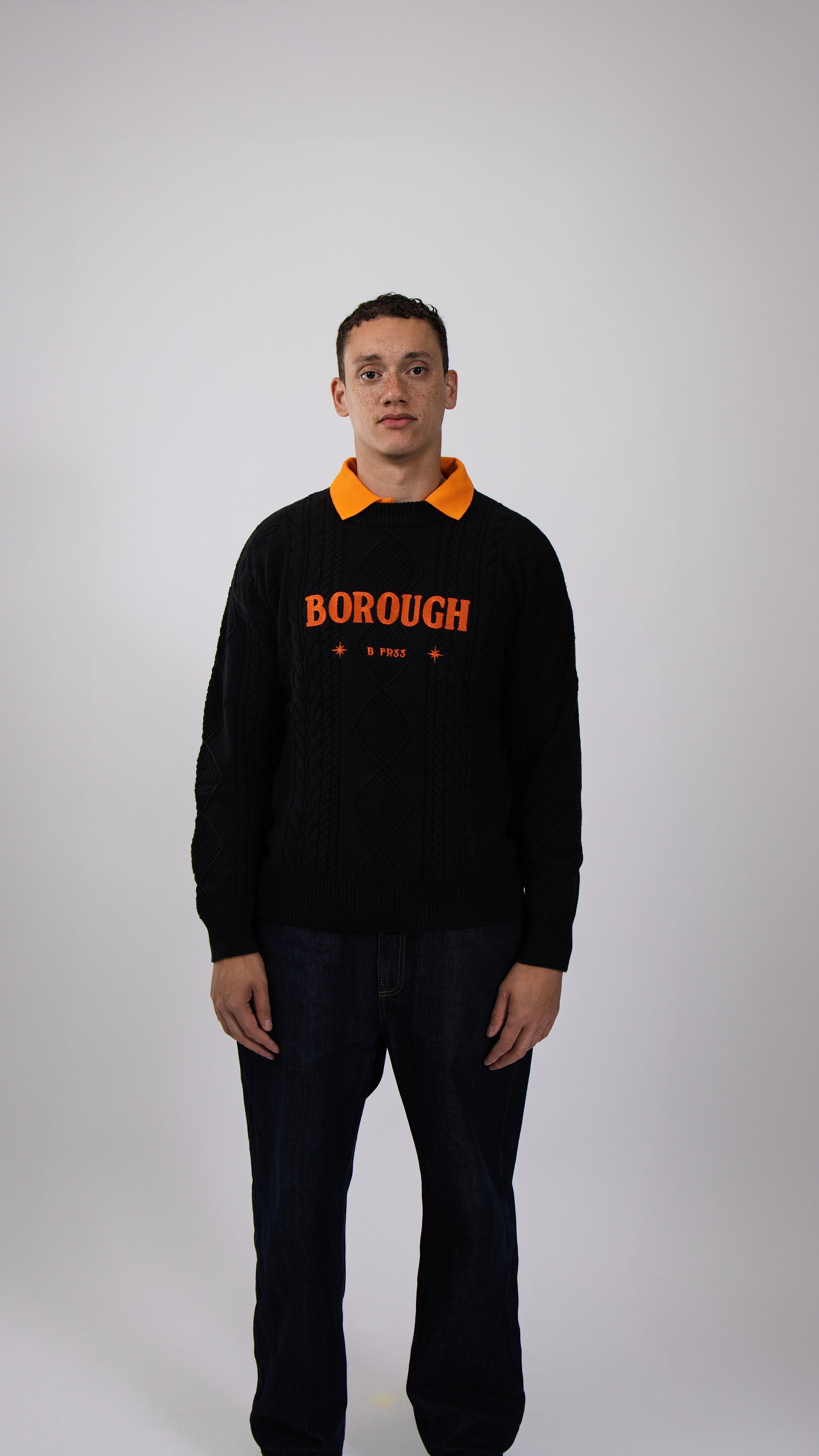Script Cable Knit Jumper