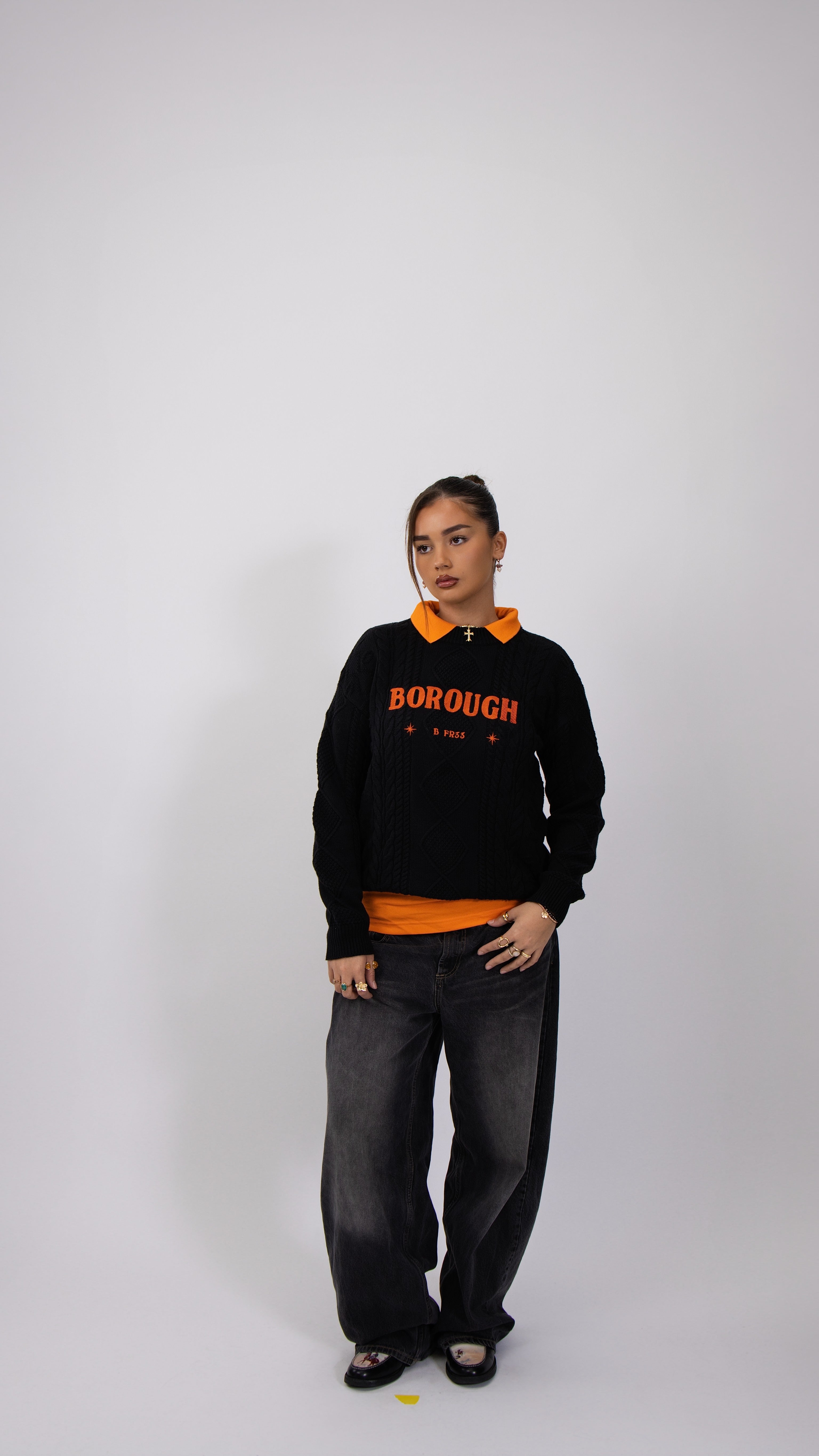 Script Cable Knit Jumper