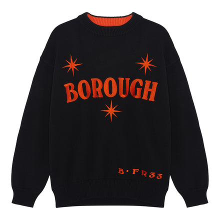 STARS EMBROIDERED JUMPER - BLACK/ORANGE