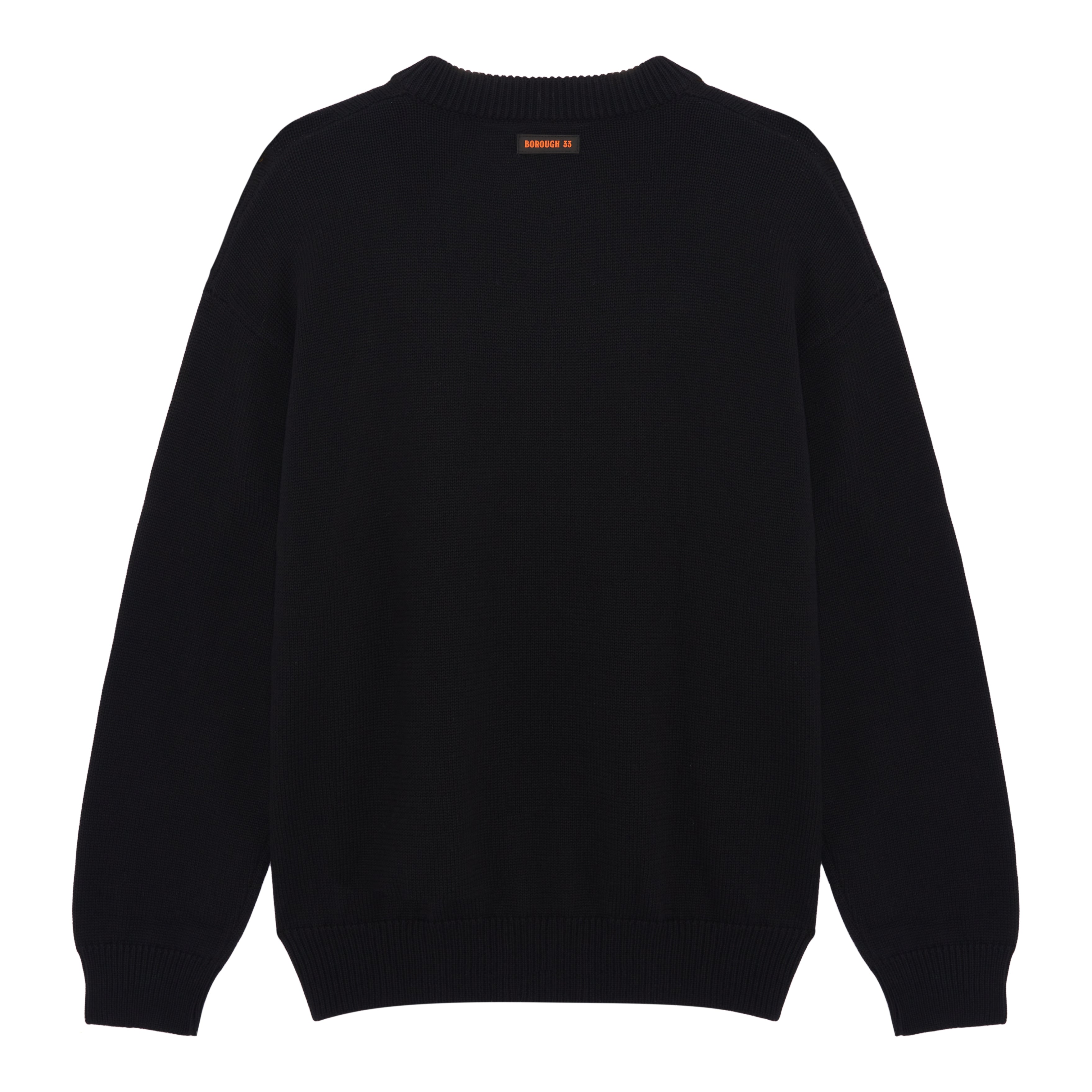 STARS EMBROIDERED JUMPER - BLACK/ORANGE